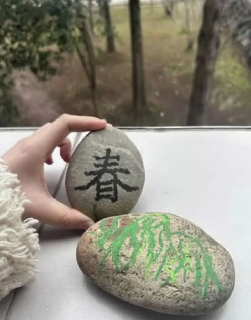 Hand holding rock